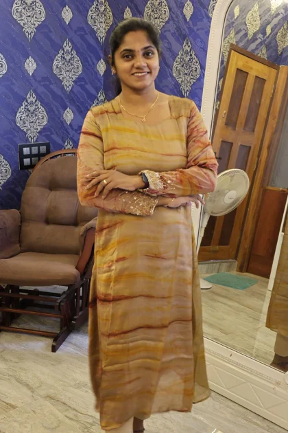 Crepe Silk Kurti Brown