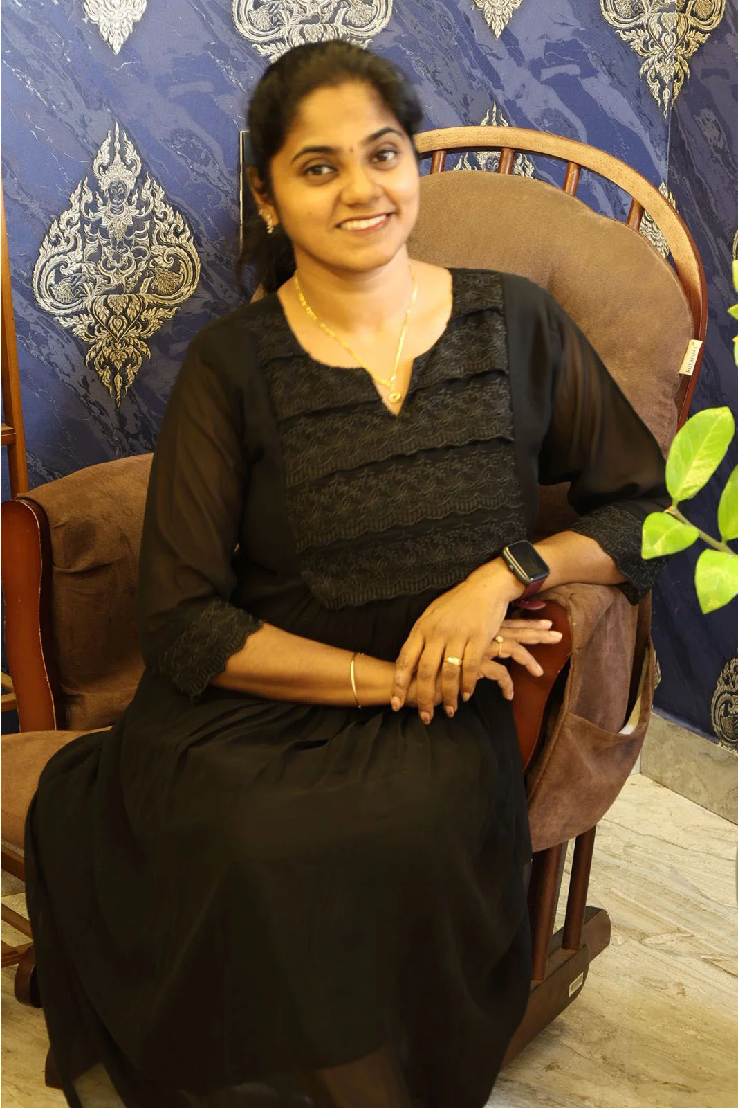 Georgette lace Kurti Navy