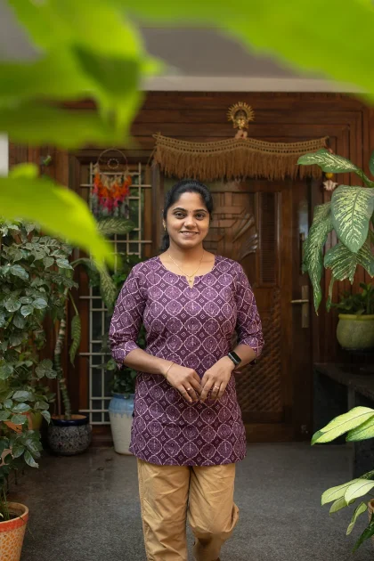 Cotton Straight Decollete Top Purple