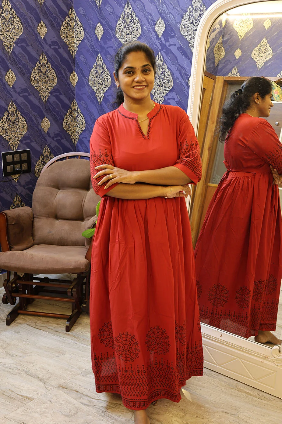 full-lenght-frock-red