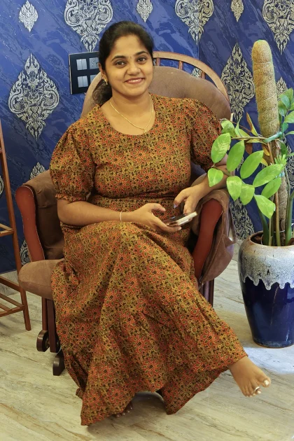 A Line Cotton Night Gown Coffee Brown