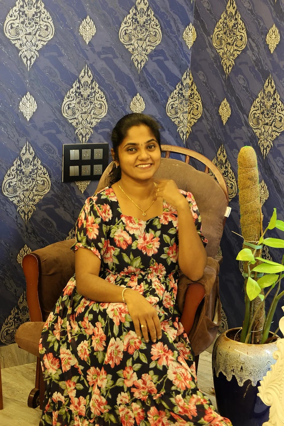 Georgette Frocks Dark Navy Floral