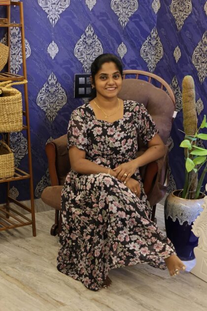 Georgette Frock Black Floral