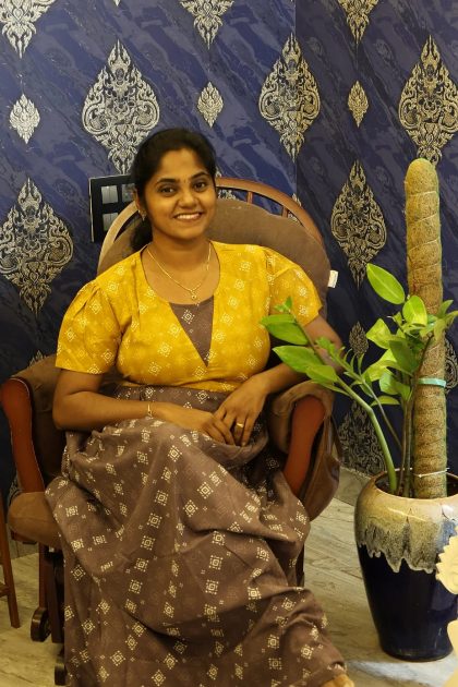 Cotton Stylish Nighty Grey With Mustard Yellow