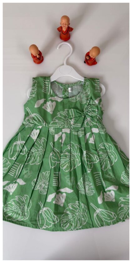 Cotton Soft Lining Kids Frocks Jungle Green