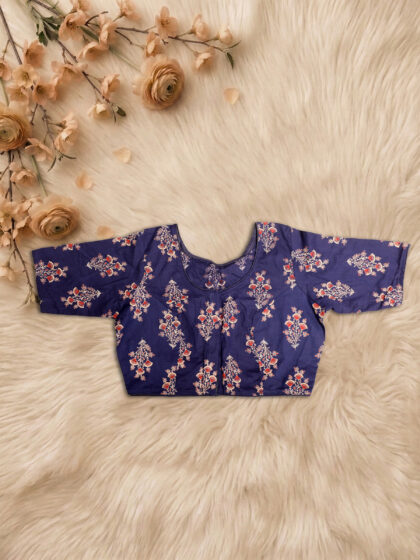 Beautiful Ajrakh Print Readymade Blouses Botanical Design