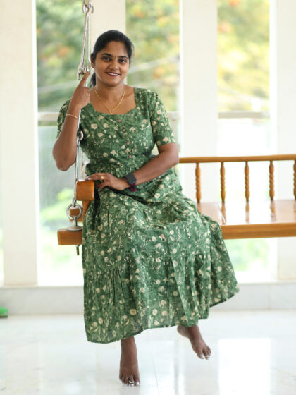 Cambric Cotton Frocks Green