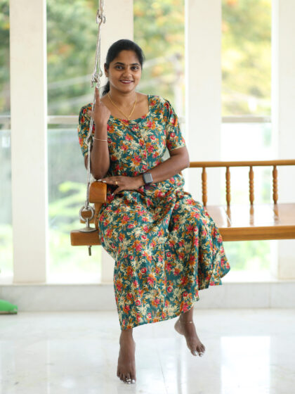 Cambric Cotton Frocks Forest Green