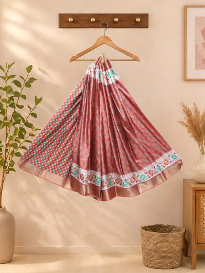 Silk Printed Sarees Orange