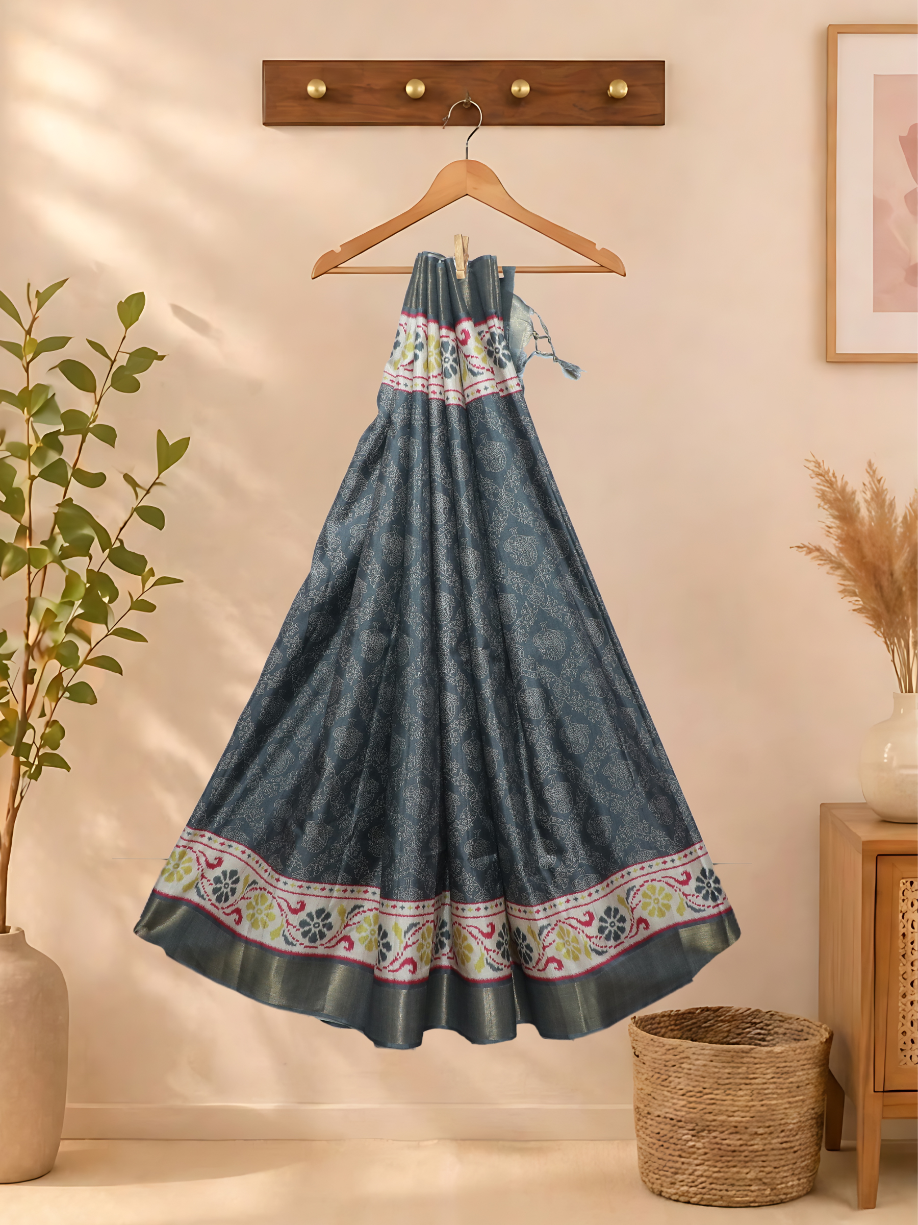 Silk Printed Sarees Grey