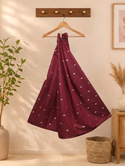 Tussar Silk Sarees Deep Red