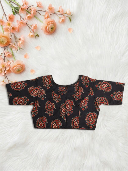 Beautiful Ajrakh Print Readymade Blouses Mango Design