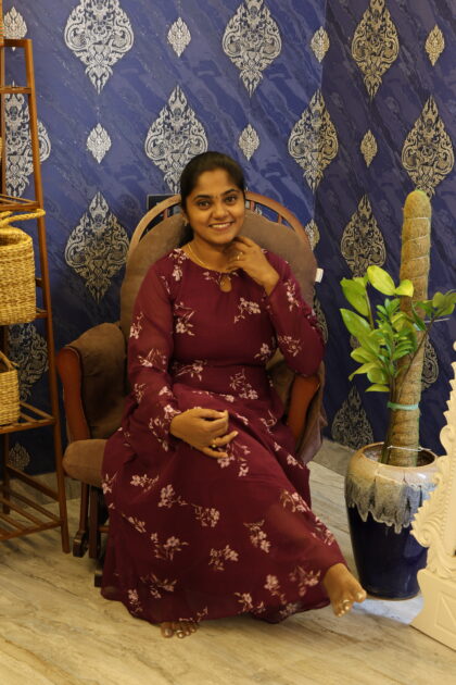 Stylish Georgette Frocks Wine