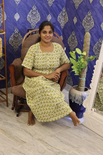 A Line Cotton Night Gown olive Green