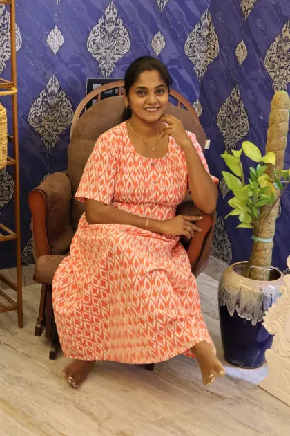 A Line Cotton Night Gown Orange