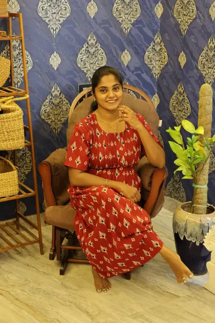 A Line Cotton Night Gown Deep Red