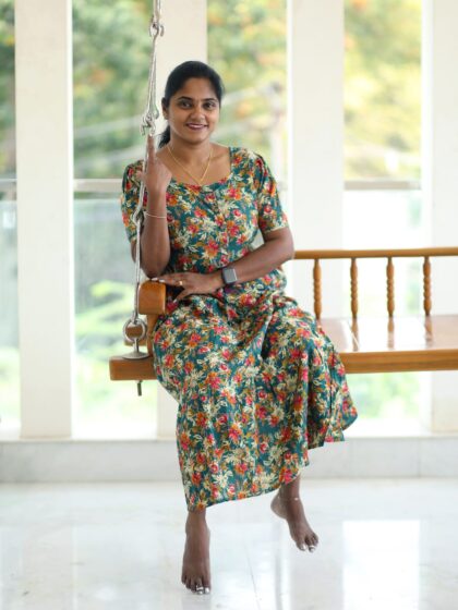 Cambric Cotton Frocks Forest Green