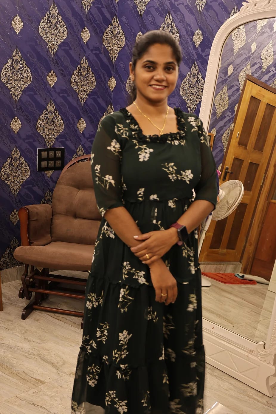 Stylish Georgette Frocks Green - Image 3