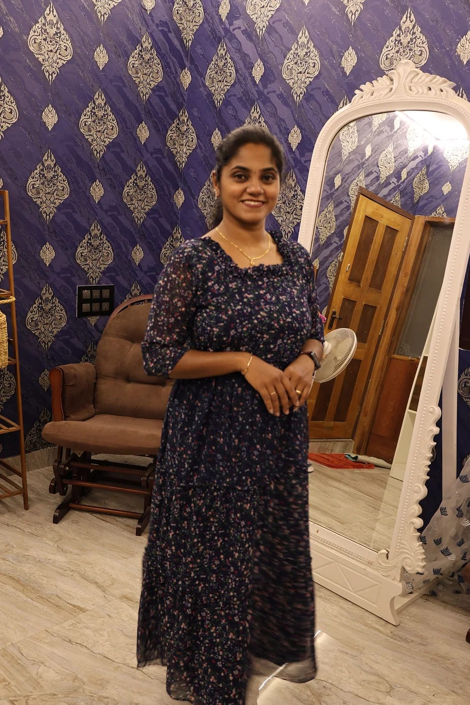 Stylish Georgette Frock Blue - Image 3