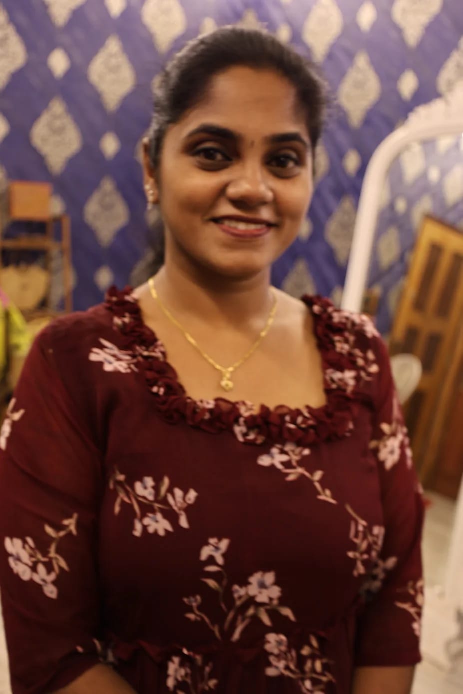 Stylish Georgette Frocks Wine - Image 3