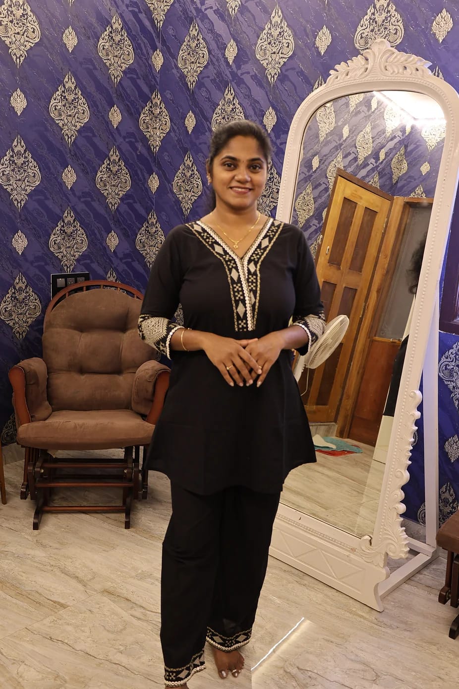 Stylish Cotton Co Ords Set Black - Image 3