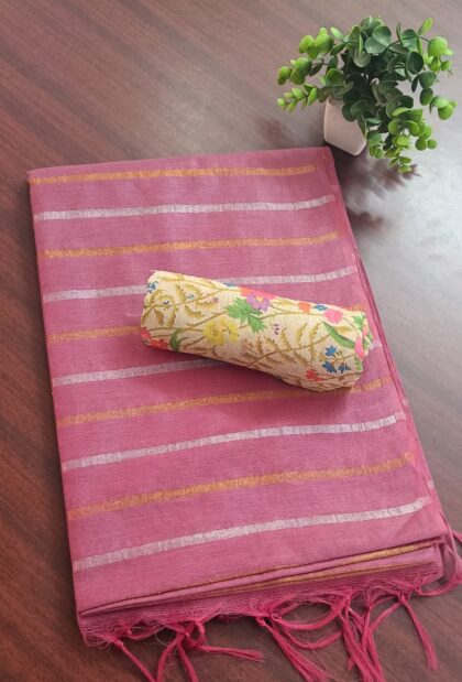 Art Silk Fancy Sarees Onion Pink