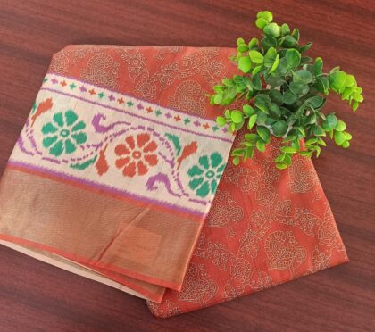 Silk Printed Sarees Orange