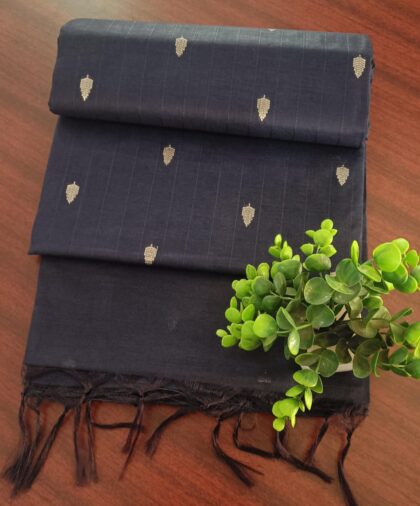 Tussar Silk Sarees Navy Blue