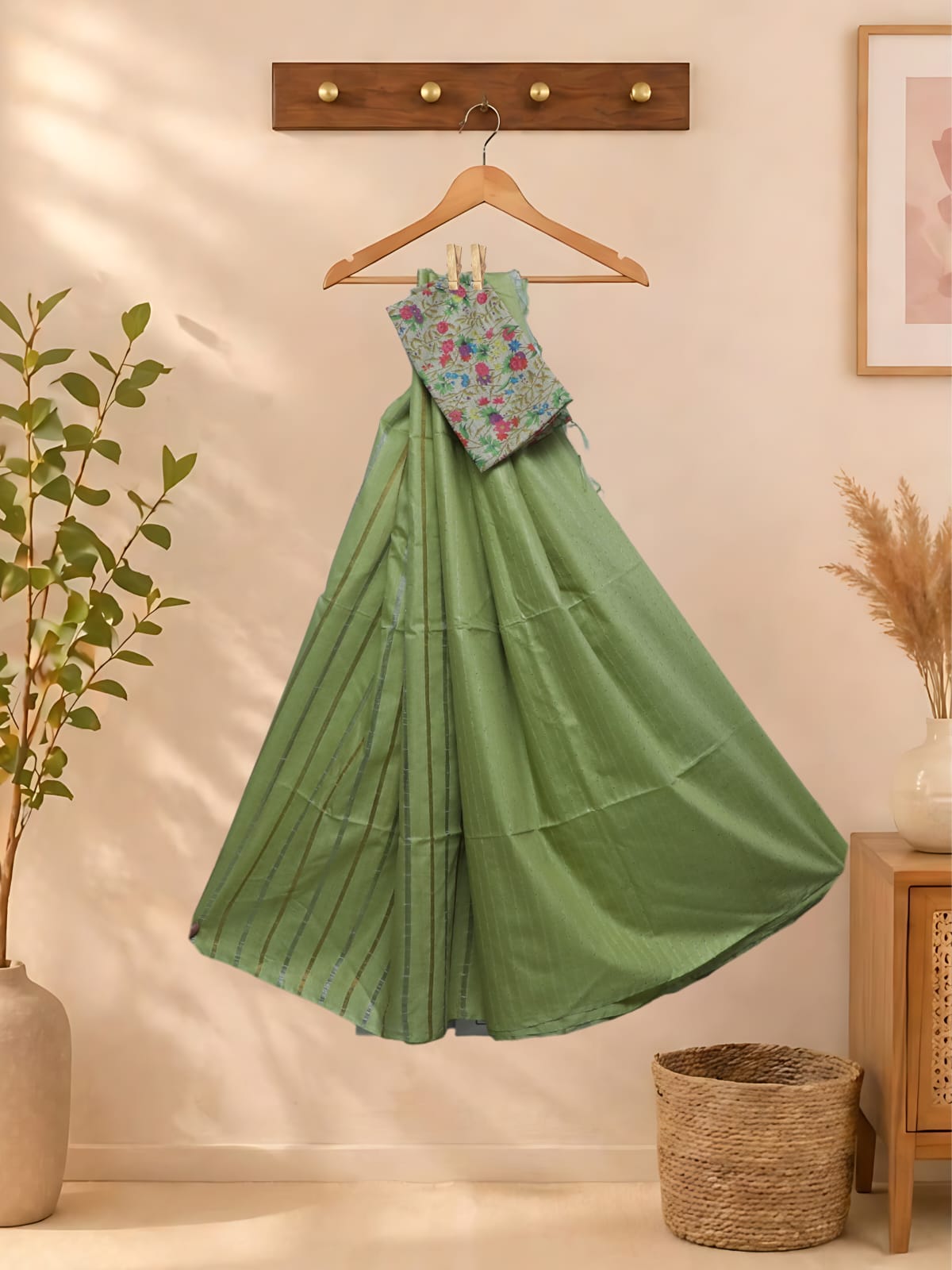 Art Silk Sarees Green - Image 3