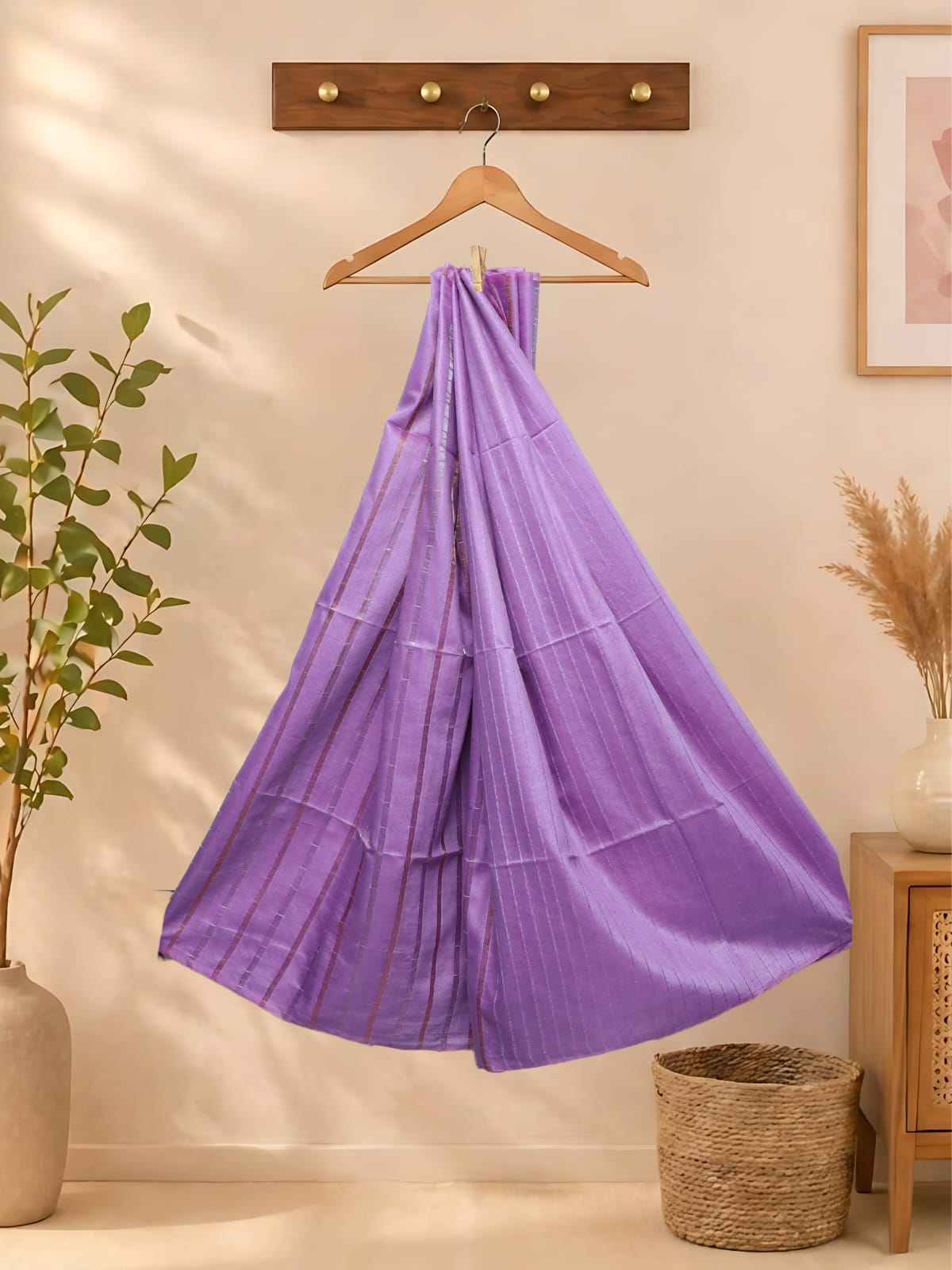 Art Silk Sarees Lavender - Image 2