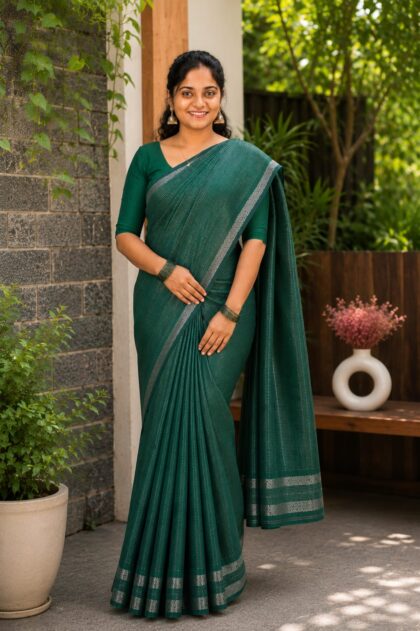 Moonga Silk Sarees Green