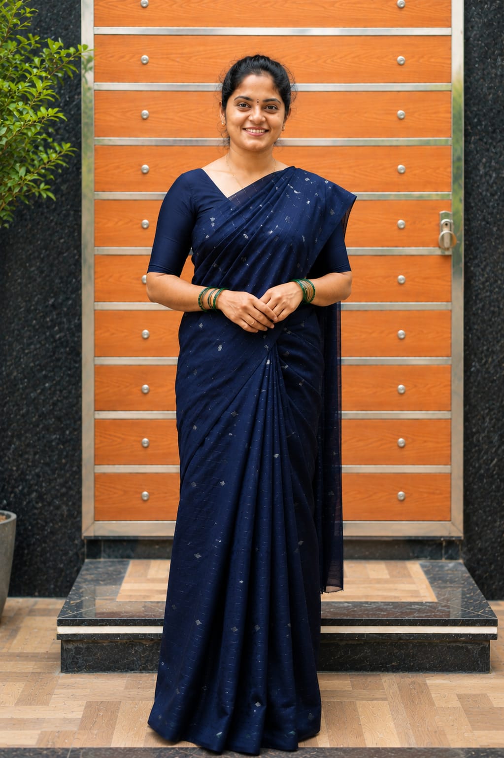 Tussar Silk Sarees Navy Blue