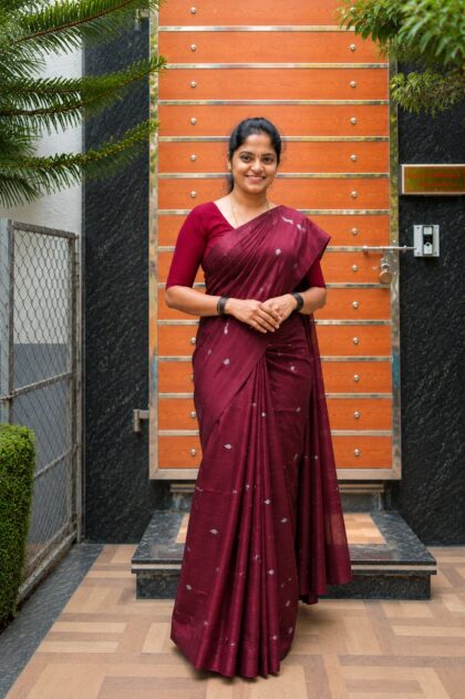 Tussar Silk Sarees Deep Red