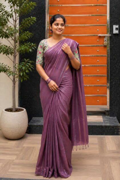 Art Silk Sarees Onion Pink