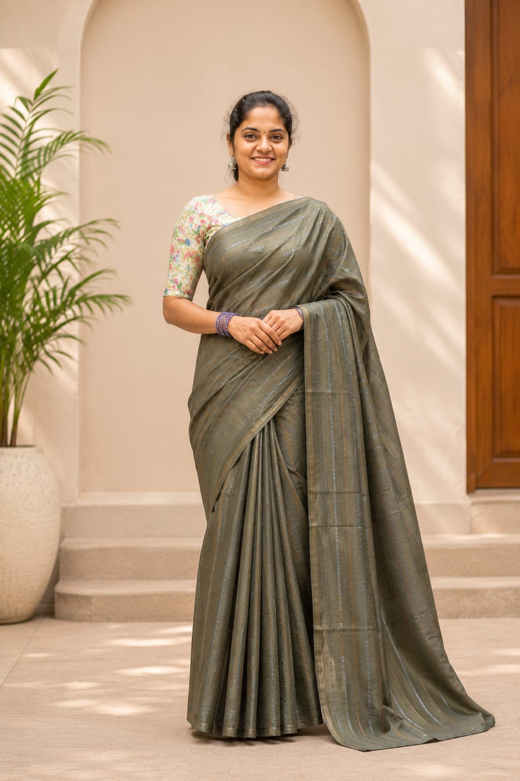Art Silk Sarees Peach - Image 2