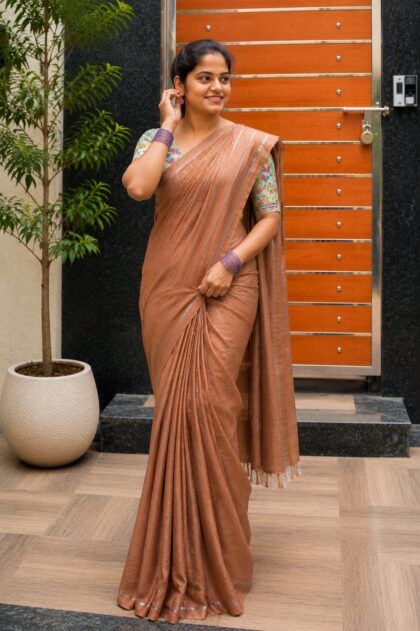Art Silk Sarees Brown