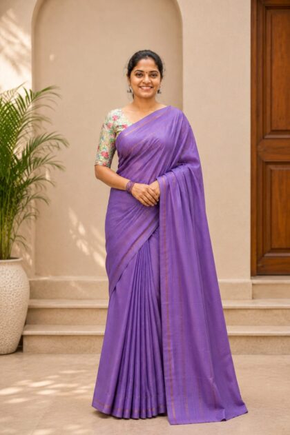 Art Silk Sarees Lavender