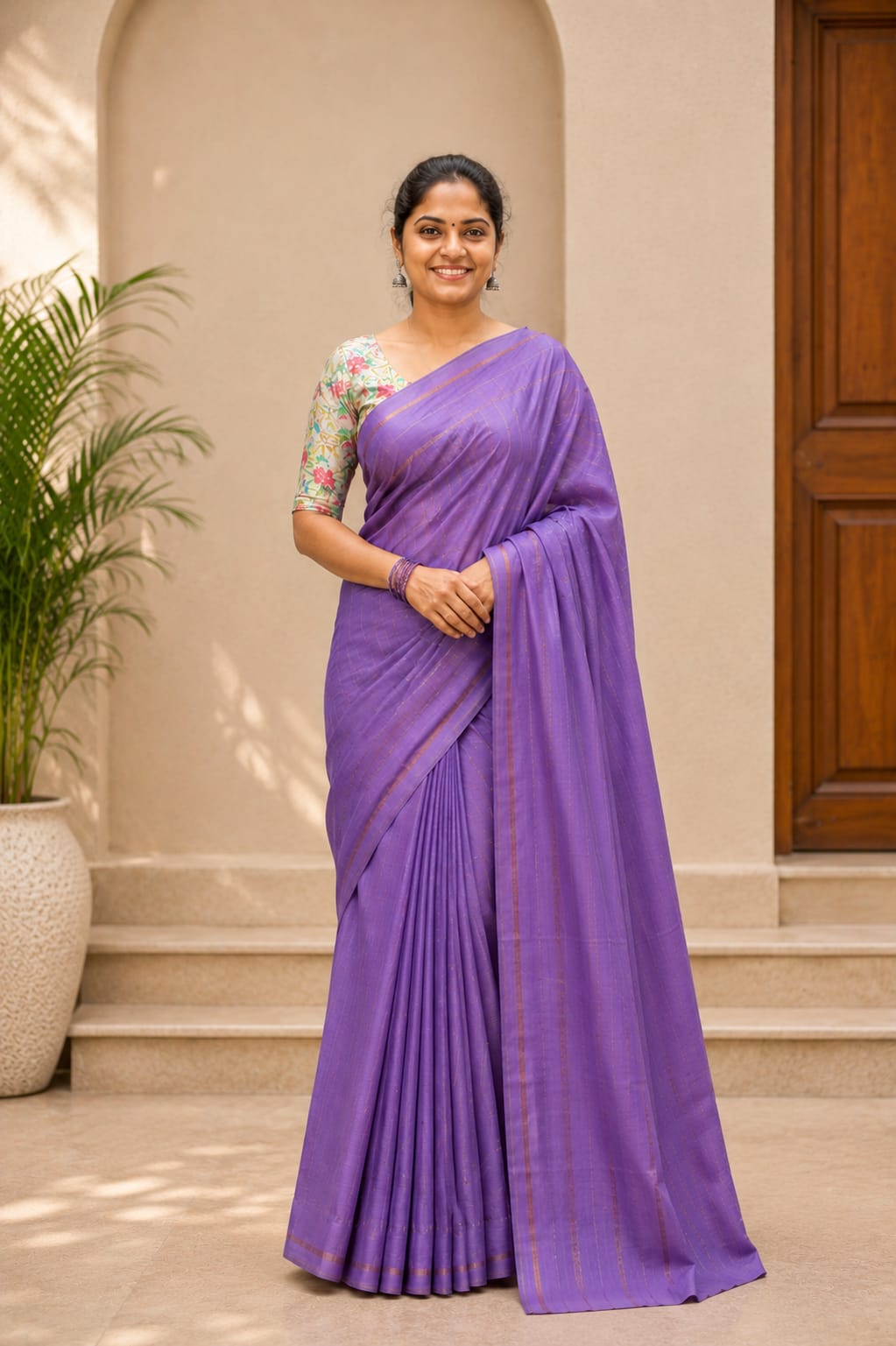 Art Silk Sarees Lavender