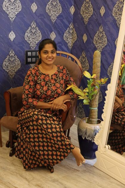 Cotton Palazzo Set Navy Blue Floral