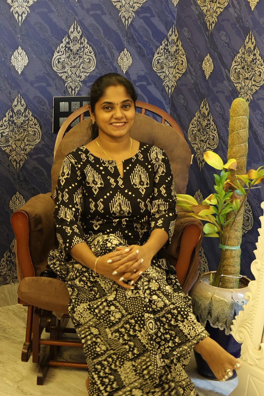 Cotton Palazzo Set Black Stripes