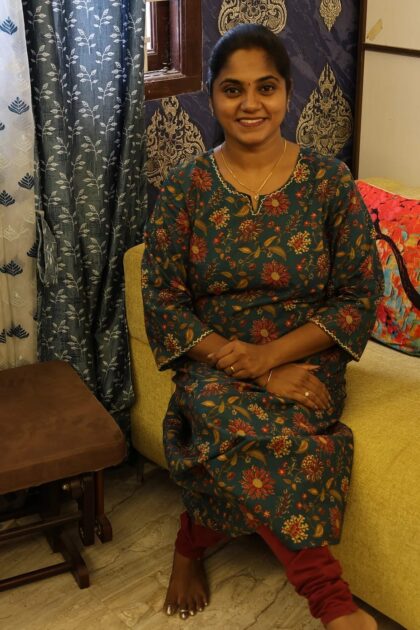 A Line Cotton Kurti Teal Green