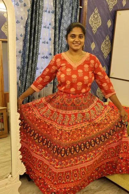 Pure Cotton Skirts Red