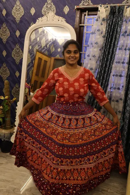 Pure Cotton Skirts Purple