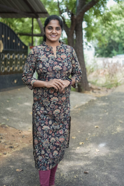 A Line Summer Cotton Kurtis Black