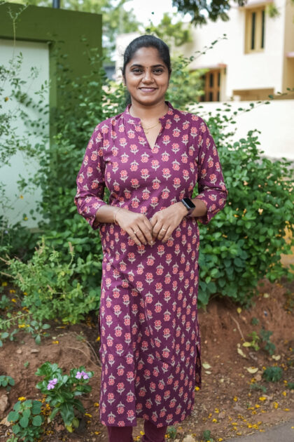 A Line Summer Cotton Kurtis Pink