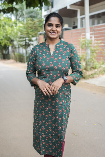 A Line Summer Cotton Kurtis Green