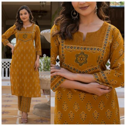 Perfect Cotton Co-ord set Yellow