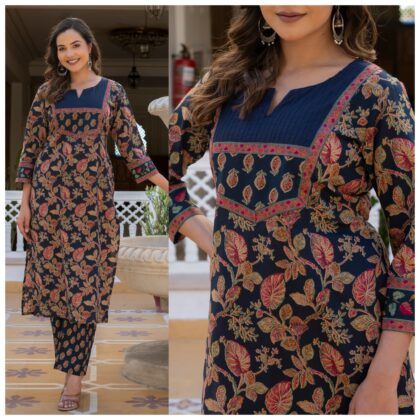 Perfect Cotton Co Ord Set Blue