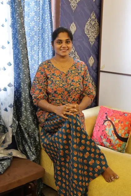 Stylish Cotton Palazzo Set Teal Blue