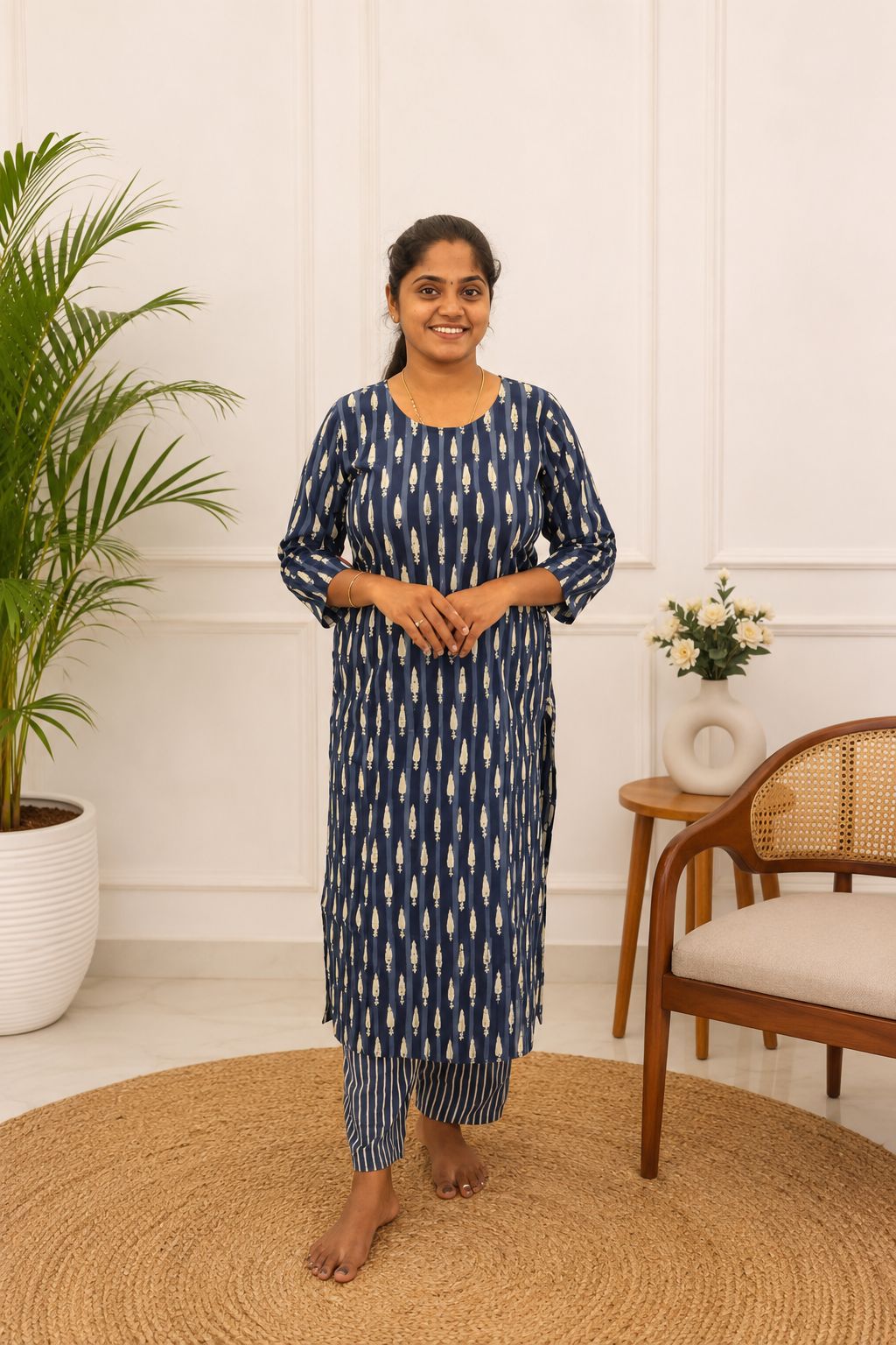 New Cotton Co-ord Set Blue - Image 2